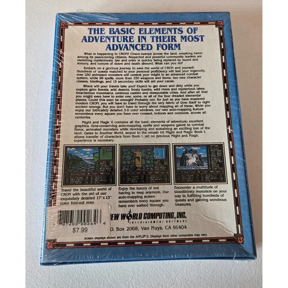 Sealed Vintage Might and‎ Magic II IBM PC Big Box Game